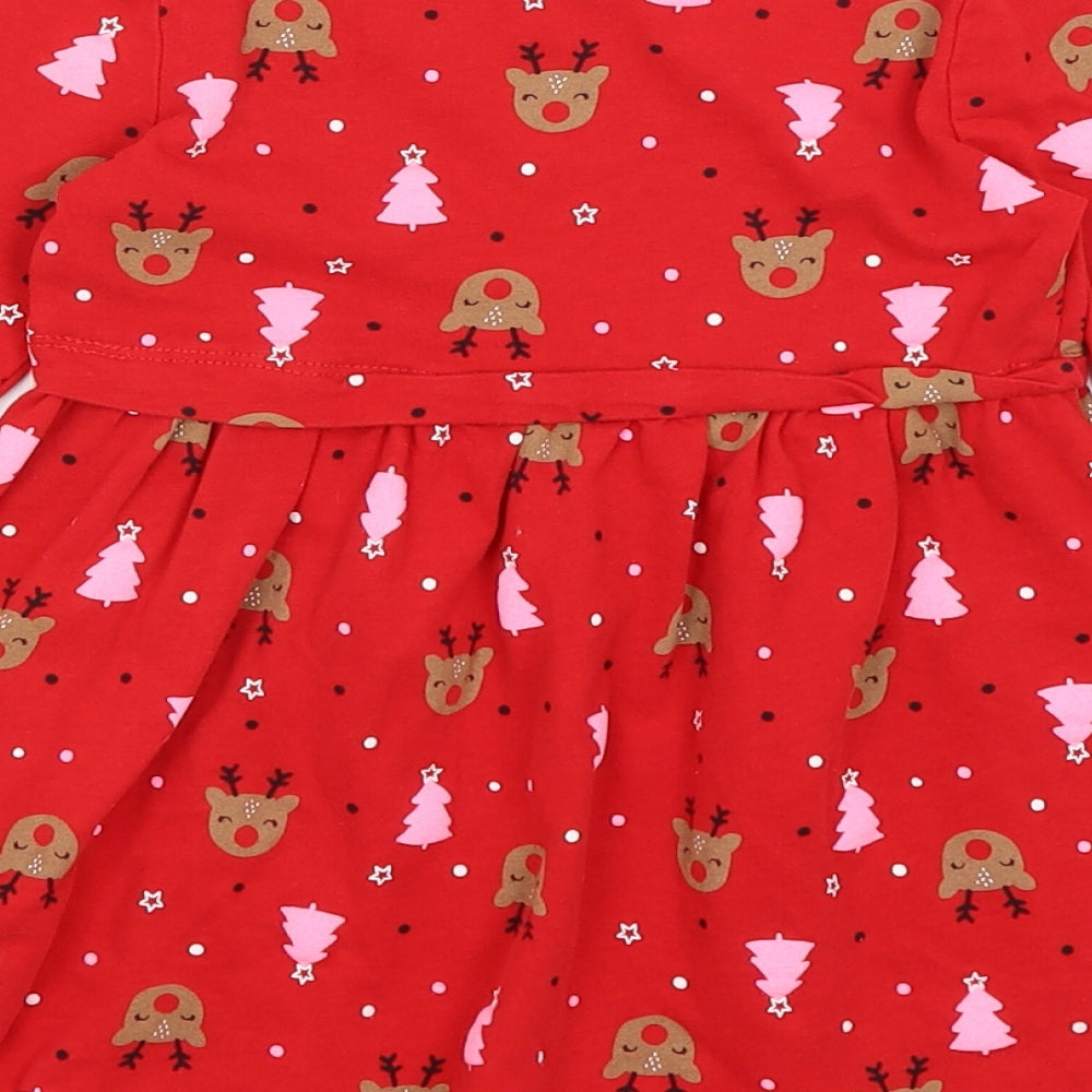 George Girls Red   Fit & Flare  Size 2-3 Years  - Christmas