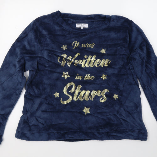 Brave Soul Womens Blue   Pullover Jumper Size L