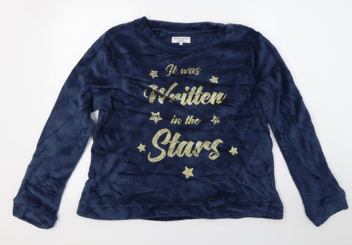 Brave Soul Womens Blue Pullover Jumper Size L