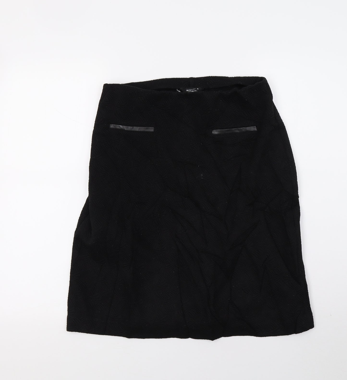 Roman Womens Black   A-Line Skirt Size 10