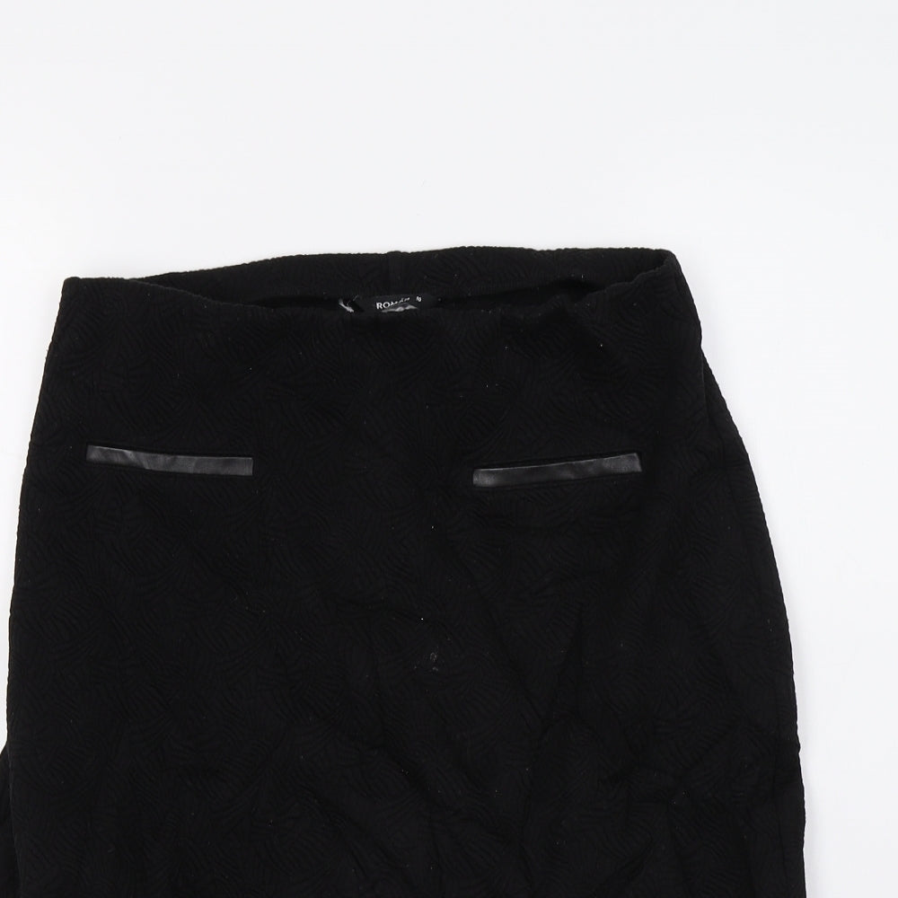 Roman Womens Black   A-Line Skirt Size 10