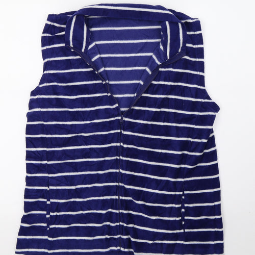 Original Essentials Womens Blue Striped  Gilet Coat Size M