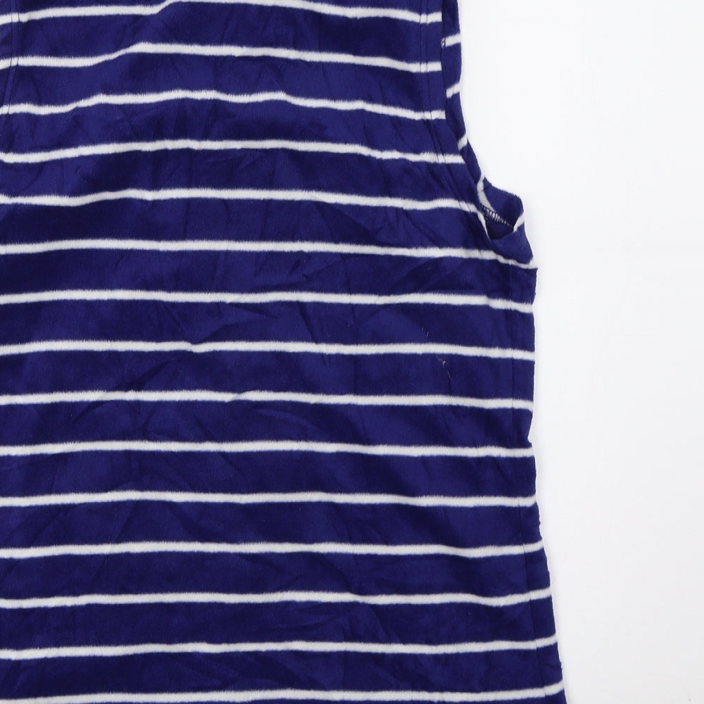 Original Essentials Womens Blue Striped  Gilet Coat Size M