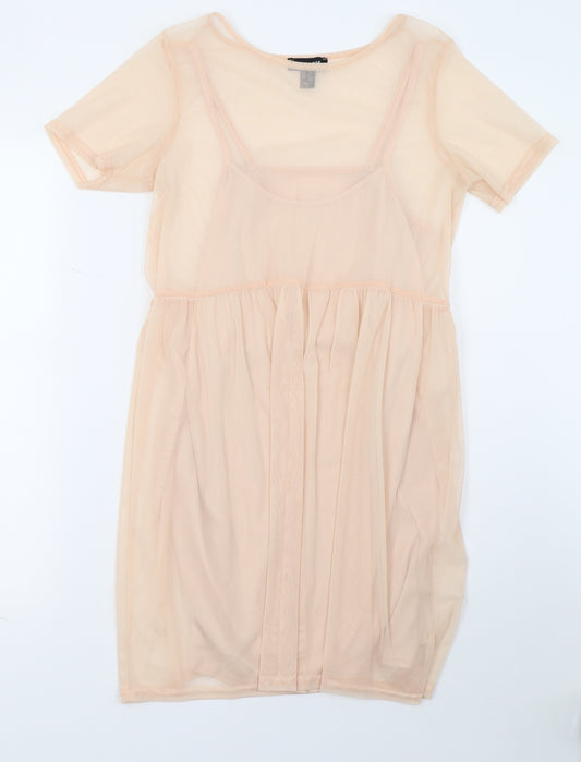 Front view of New Look women’s beige a-line, size UK 10