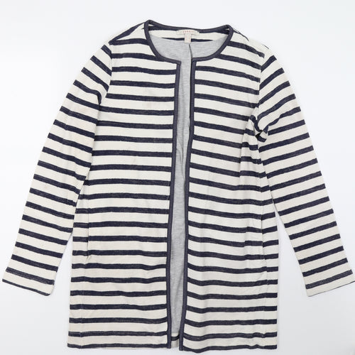 Espirit Womens White Striped  Cardigan Jumper Size S