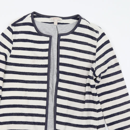 Espirit Womens White Striped  Cardigan Jumper Size S