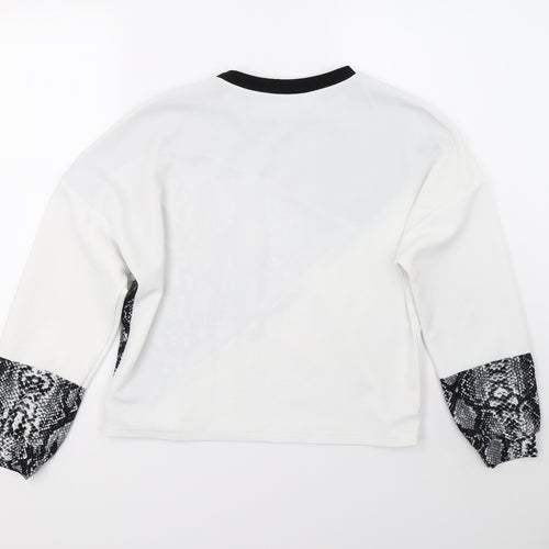 SheIn Womens White Animal Print  Pullover Jumper Size M