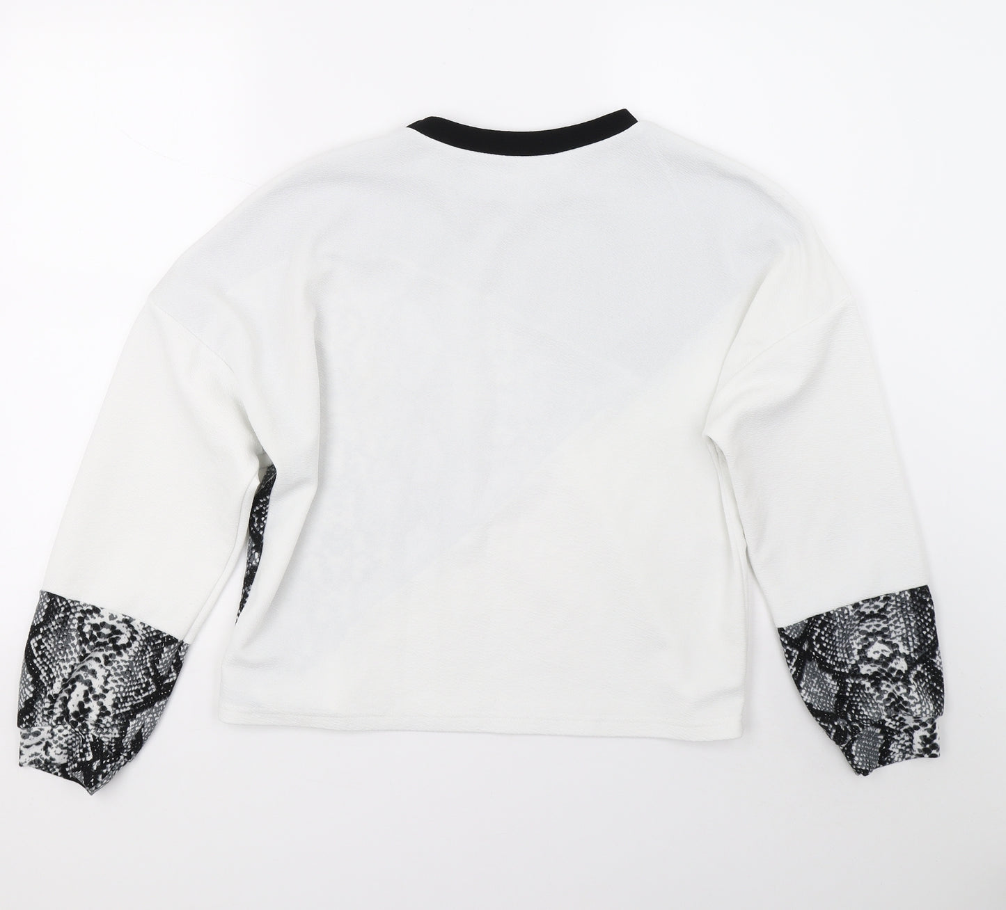 SheIn Womens White Animal Print  Pullover Jumper Size M
