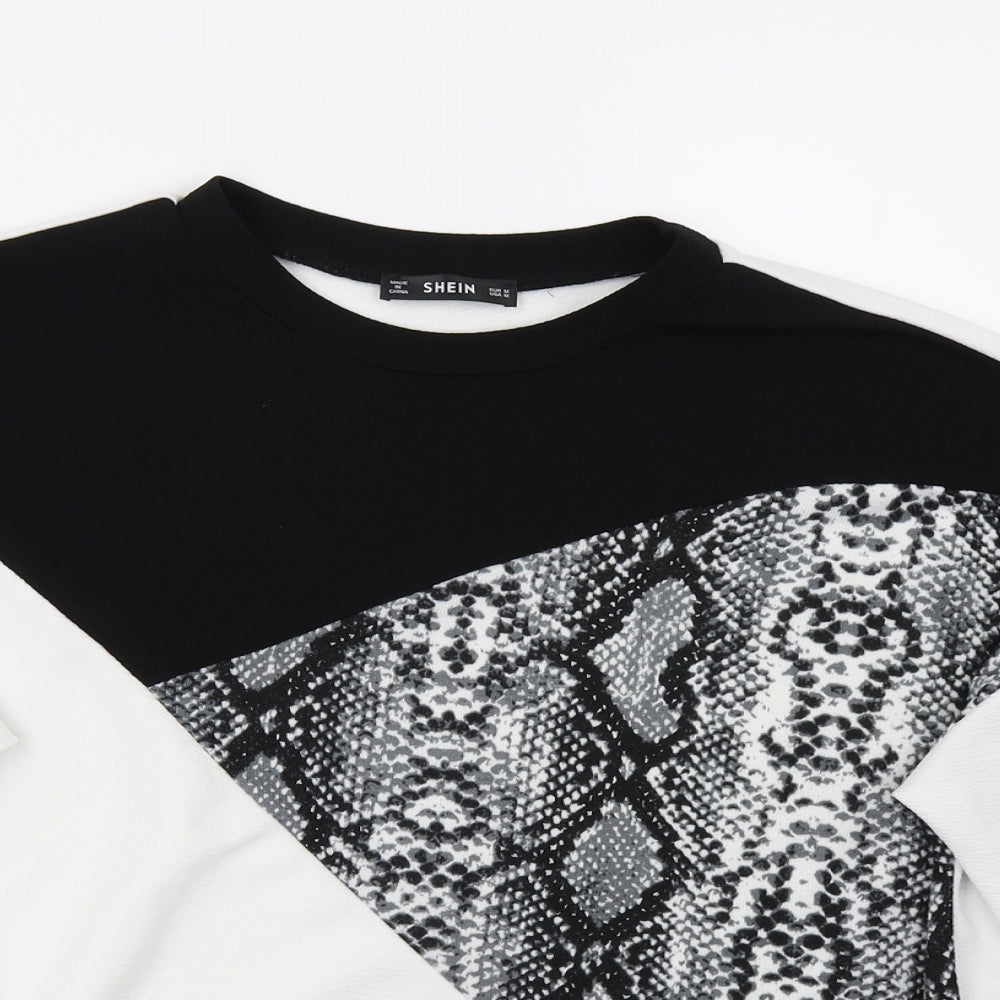 SheIn Womens White Animal Print  Pullover Jumper Size M