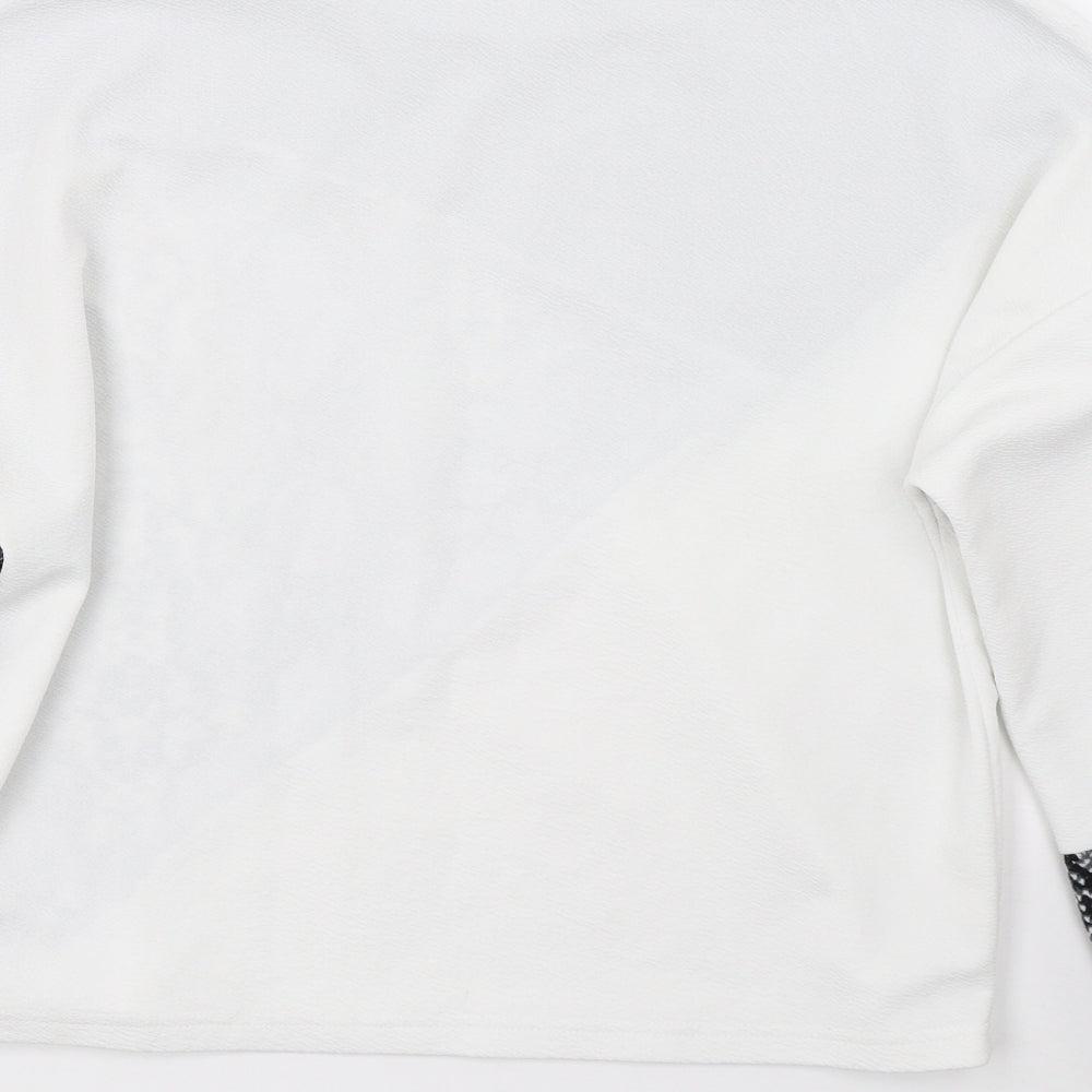 SheIn Womens White Animal Print  Pullover Jumper Size M