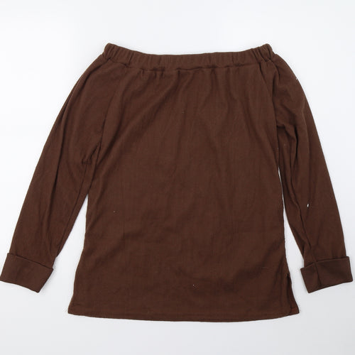 PRETTYLITTLETHING Womens Brown   Basic T-Shirt Size 10
