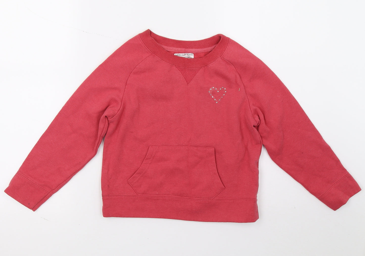 Preworn Girls Red   Pullover Jumper Size 6 Years