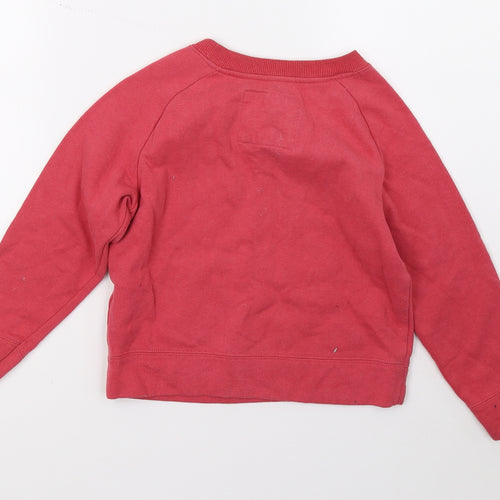 Preworn Girls Red   Pullover Jumper Size 6 Years