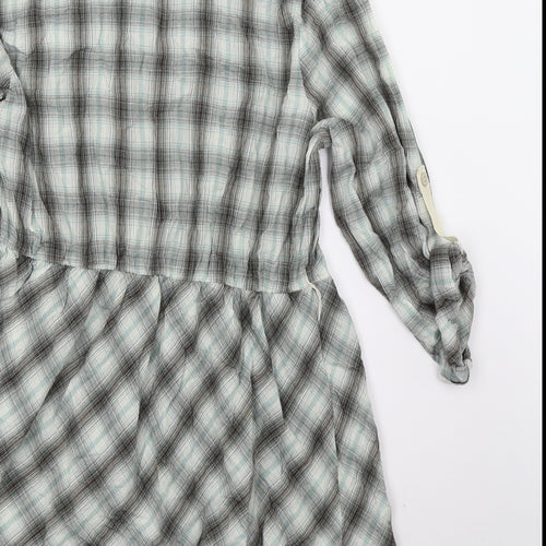 Mamas  Womens Green Check  Basic Button-Up Size 10