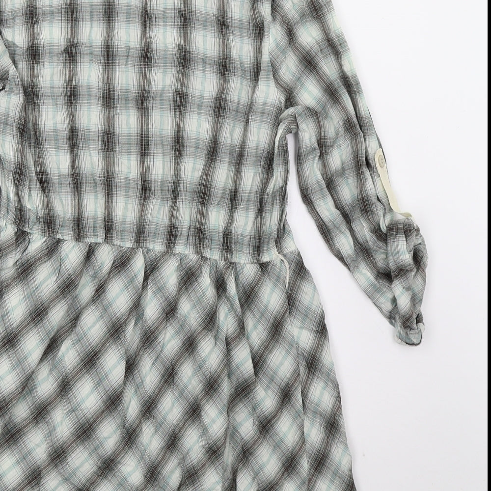 Mamas  Womens Green Check  Basic Button-Up Size 10