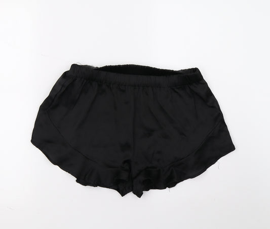 Front view of PRETTYLITTLETHING women’s black bermuda shorts, size UK 8