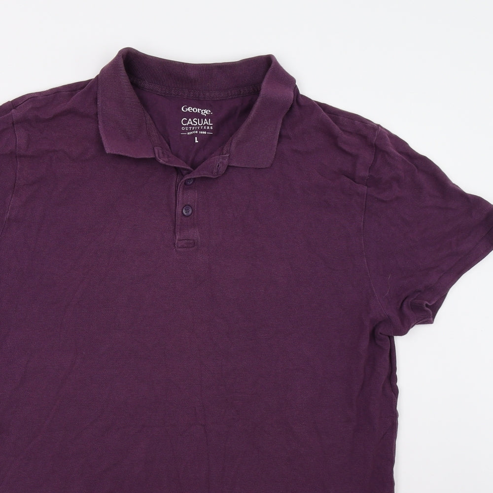 George Mens Purple    Polo Size L