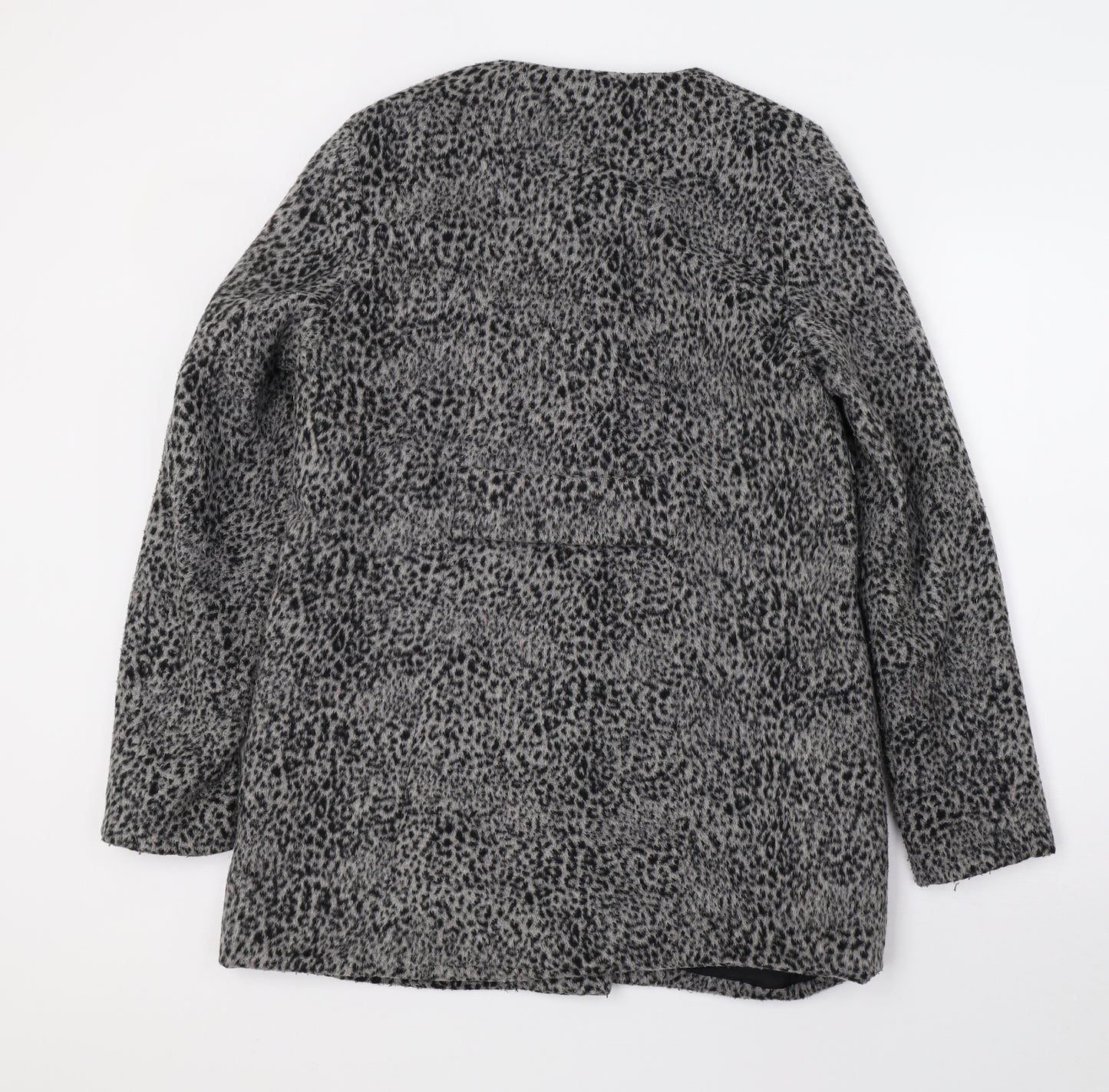 VILA Womens Grey Animal Print  Jacket Coat Size M
