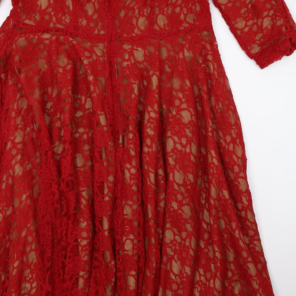 Boo coulture Womens Red   A-Line  Size L