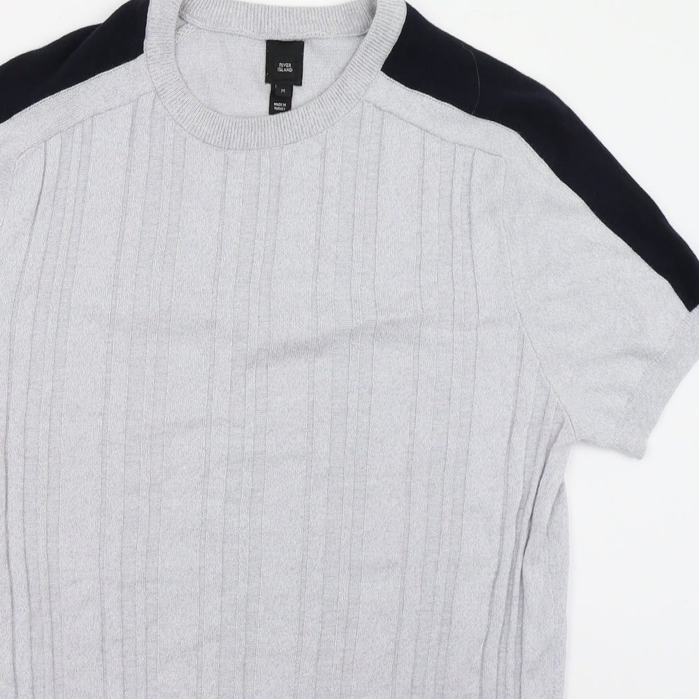 River Island Mens Grey    T-Shirt Size M