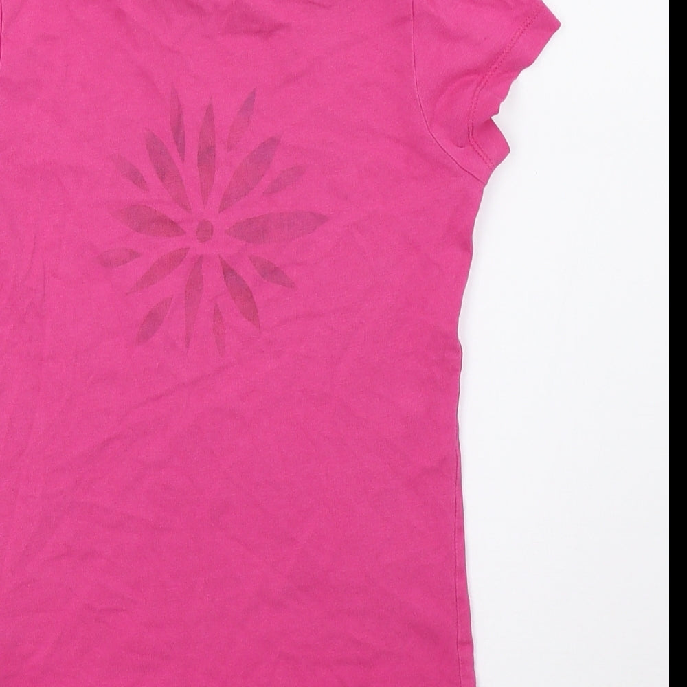 Disney Girls Pink   Basic T-Shirt Size 7-8 Years