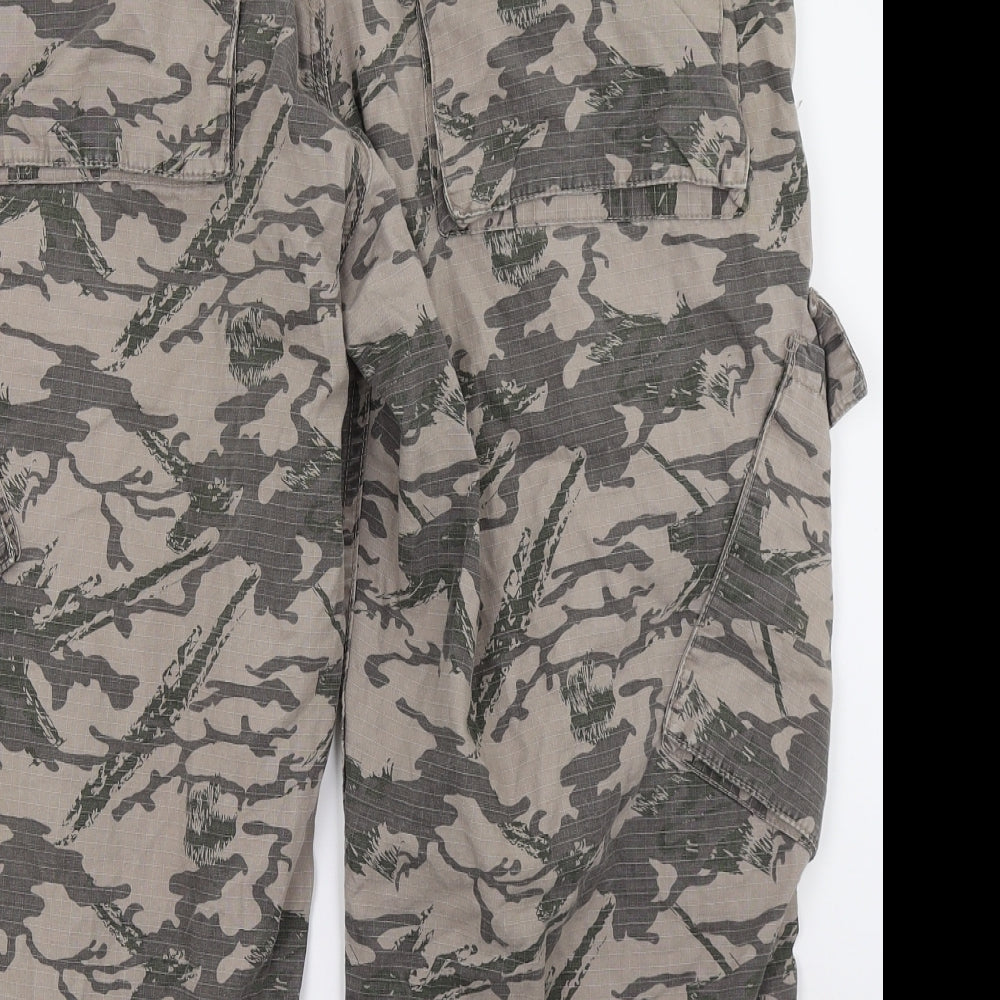 George Mens Green Camouflage  Cargo Trousers Size 36