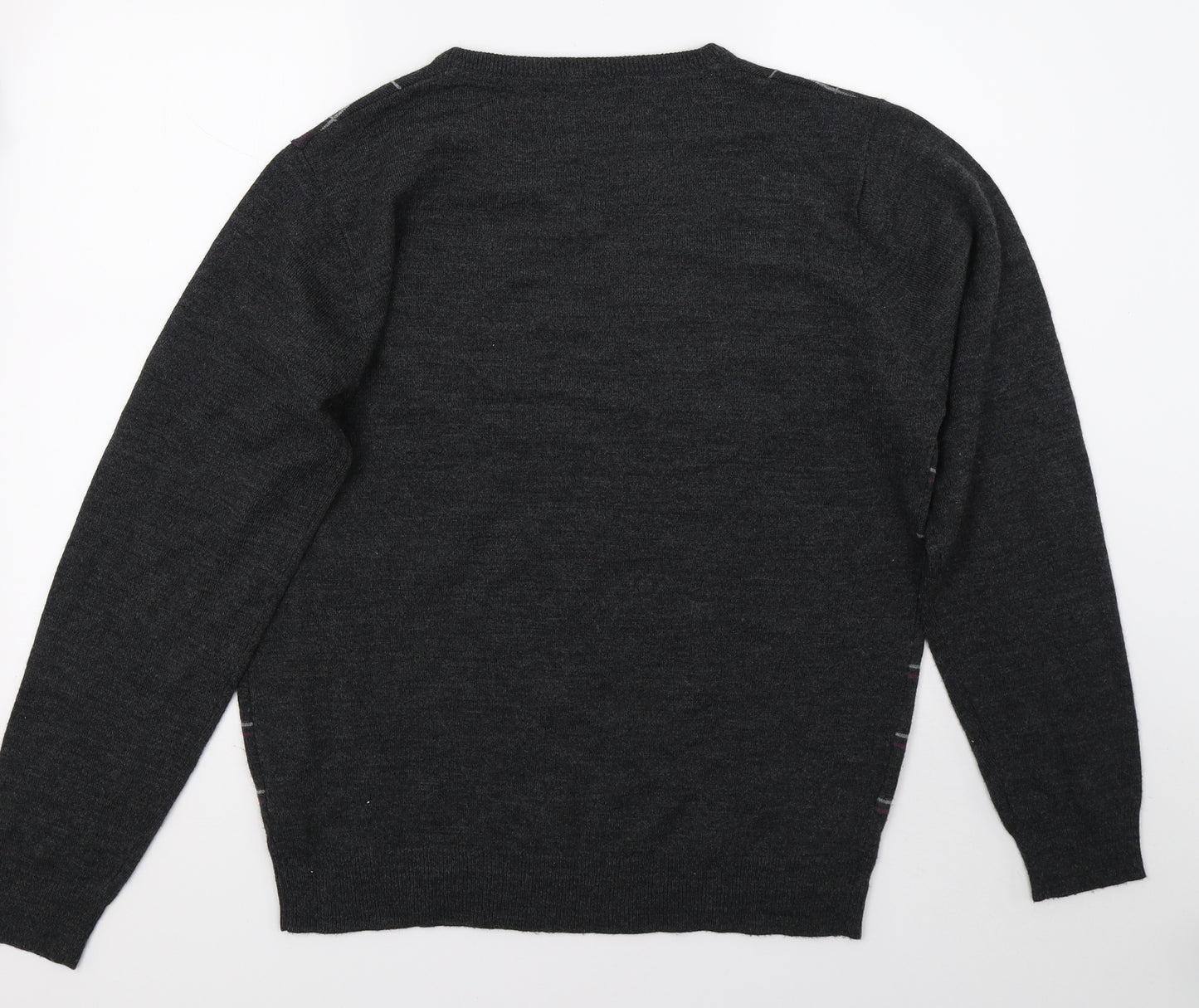 Cedar Wood State Mens Grey Check  Pullover Jumper Size L