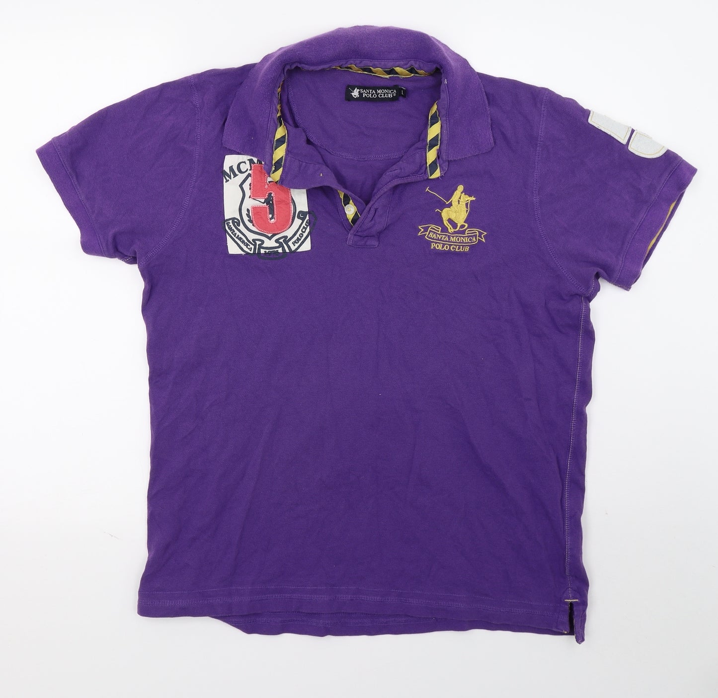 Santa Monica Polo Club Mens Purple    Polo Size L