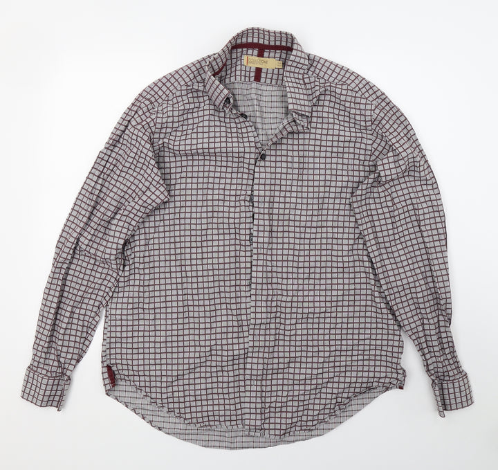 collezione Mens Grey Check   Button-Up Size 16