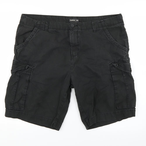 Peacocks Mens Black   Cargo Shorts Size 40