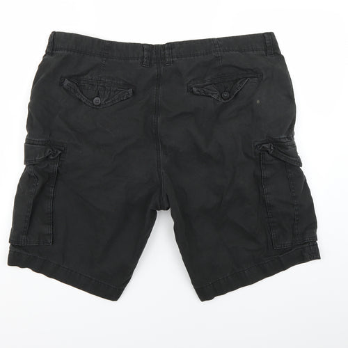 Peacocks Mens Black   Cargo Shorts Size 40