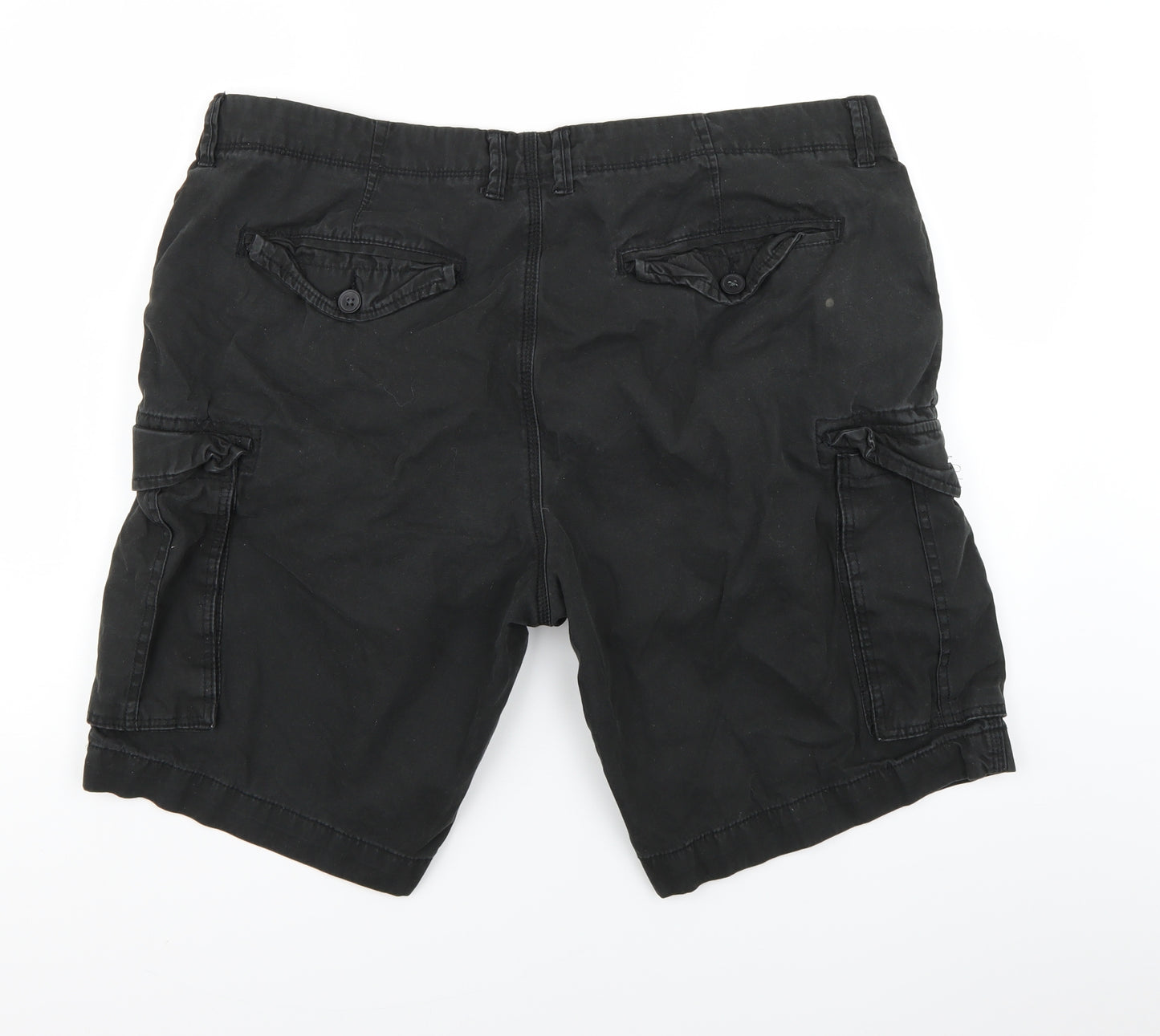 Peacocks Mens Black   Cargo Shorts Size 40