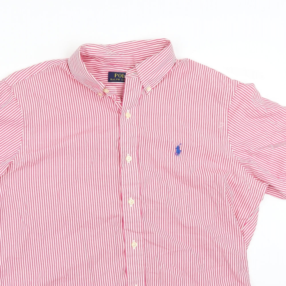 Polo Ralph Lauren Mens Red Striped   Polo Size M