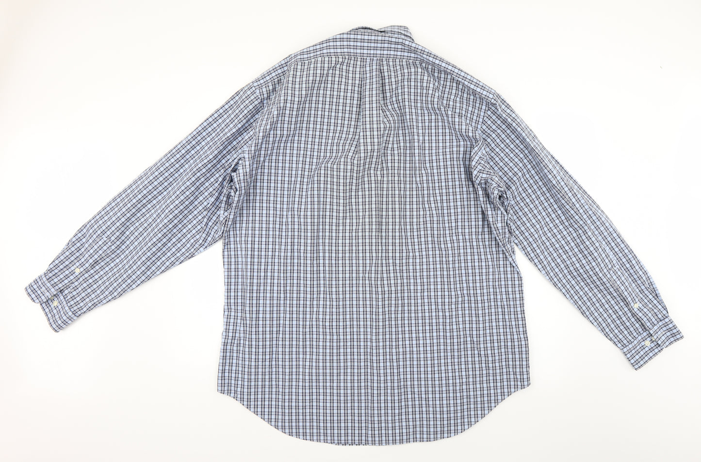 Polo Ralph Lauren Mens Blue Plaid   Dress Shirt Size XL