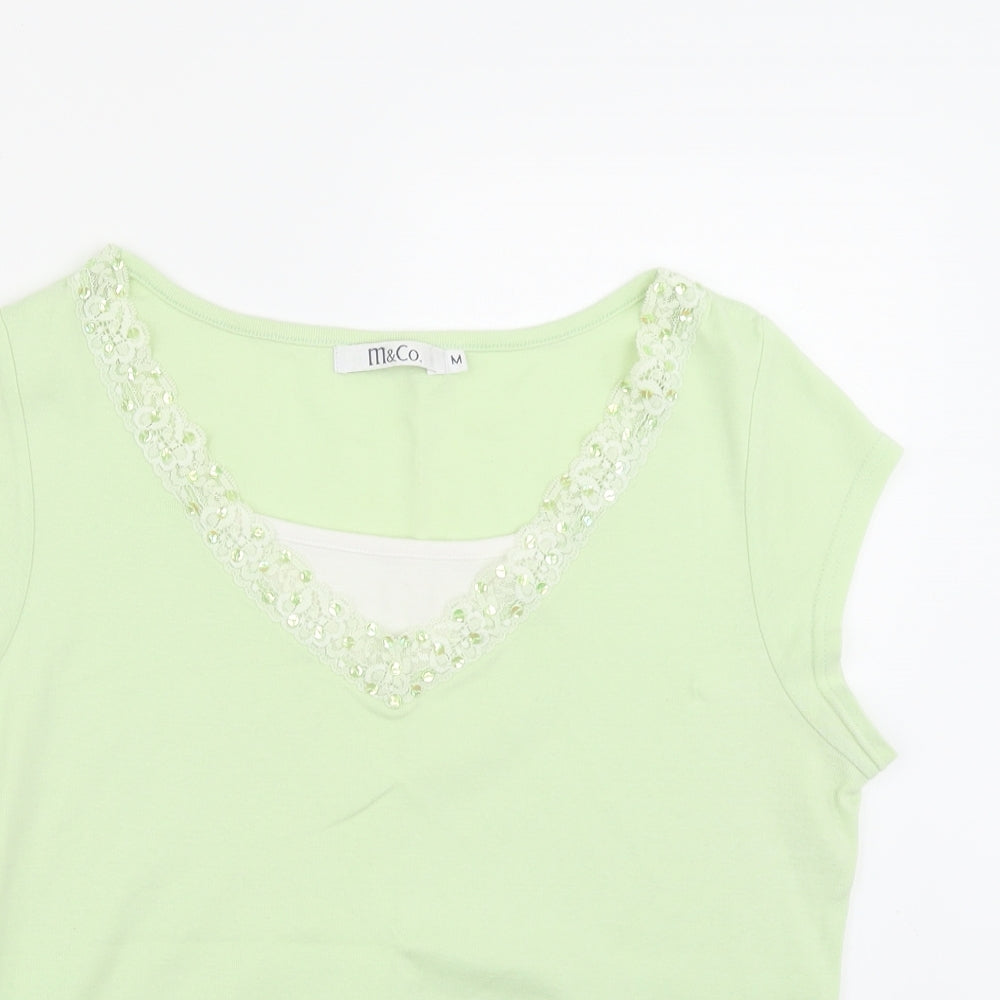 M&Co Womens Green   Basic Blouse Size M