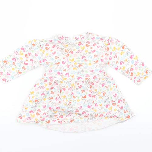 Mothercare Girls White Floral  Fit & Flare  Size 3-6 Months