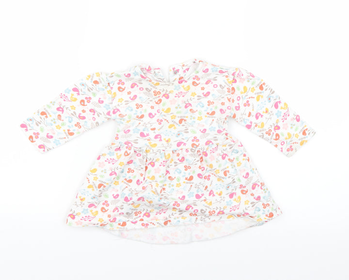 Mothercare Girls White Floral Fit & Flare Size 3-6 Months