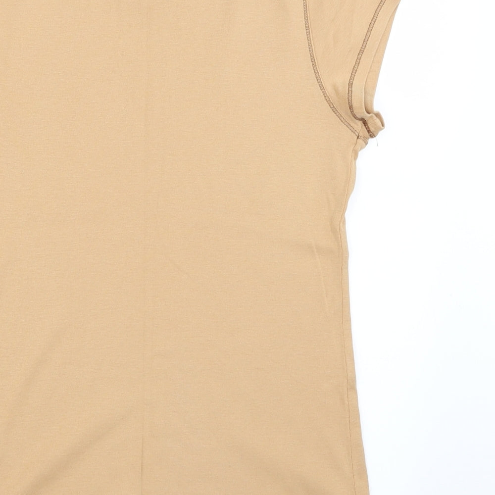 Marks and Spencer Womens Beige   Basic T-Shirt Size 14