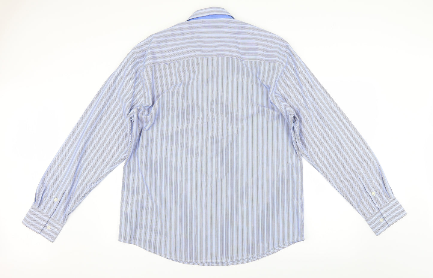 Pierre Cardin Mens Blue Striped   Dress Shirt Size XL