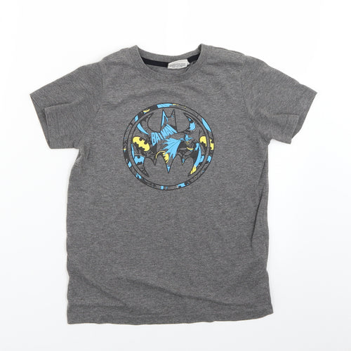 Primark Boys Grey   Basic T-Shirt Size 8-9 Years  - batman
