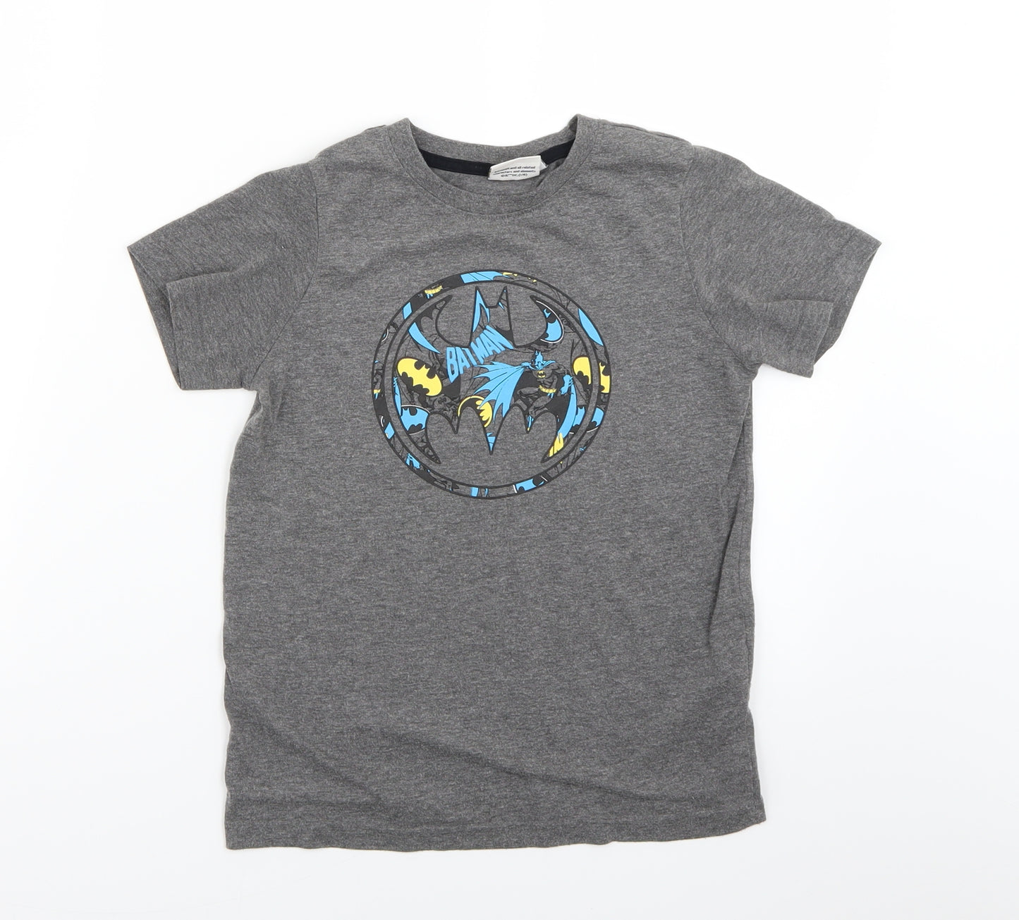 Primark Boys Grey   Basic T-Shirt Size 8-9 Years  - batman