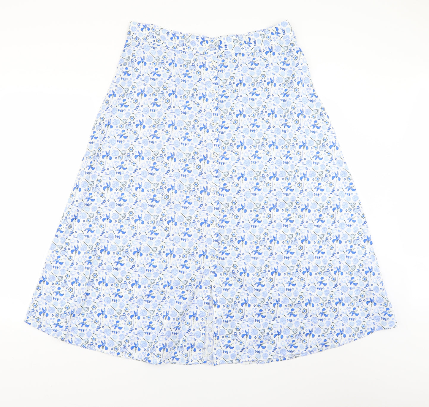 Marks and Spencer Womens White Floral  Flare Skirt Size 14