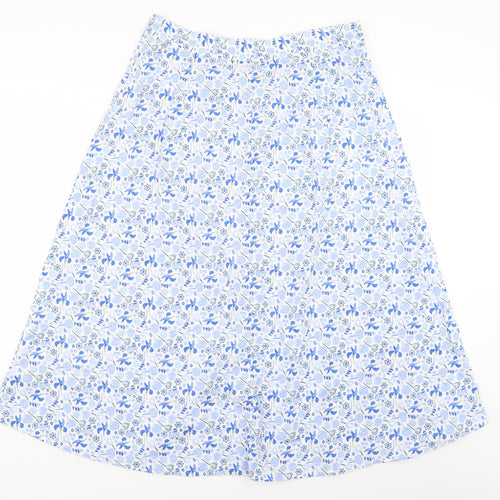 Marks and Spencer Womens White Floral  Flare Skirt Size 14