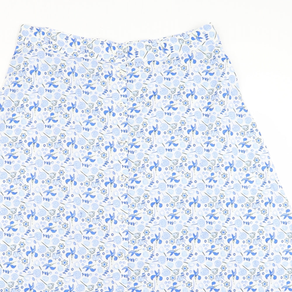 Marks and Spencer Womens White Floral  Flare Skirt Size 14