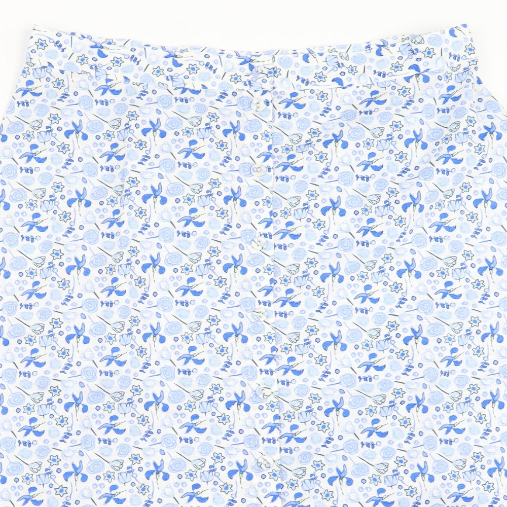 Marks and Spencer Womens White Floral  Flare Skirt Size 16