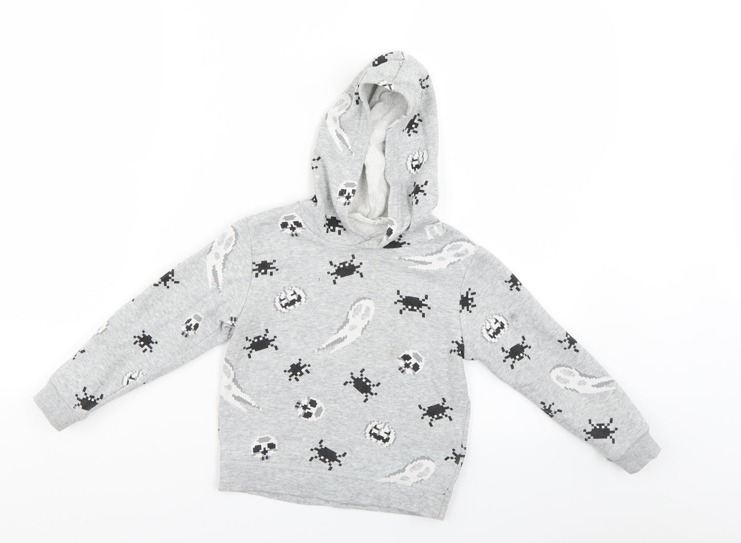 H&M Boys Grey   Pullover Hoodie Size 3-4 Years  - Halloween