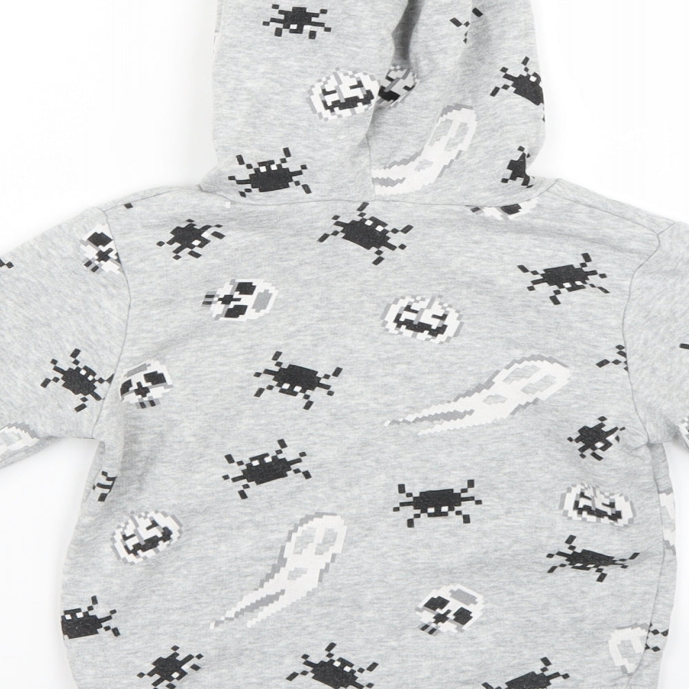 H&M Boys Grey   Pullover Hoodie Size 3-4 Years  - Halloween