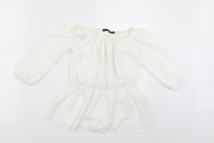 I SAW IT FIRST Womens White Basic Blouse Size 8