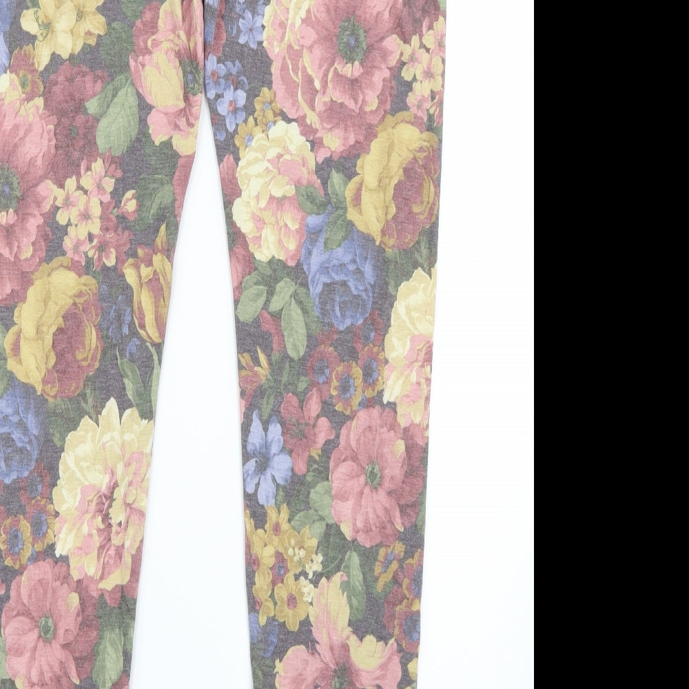 Primark Womens Multicoloured Floral   Leggings Size 18 L26 in
