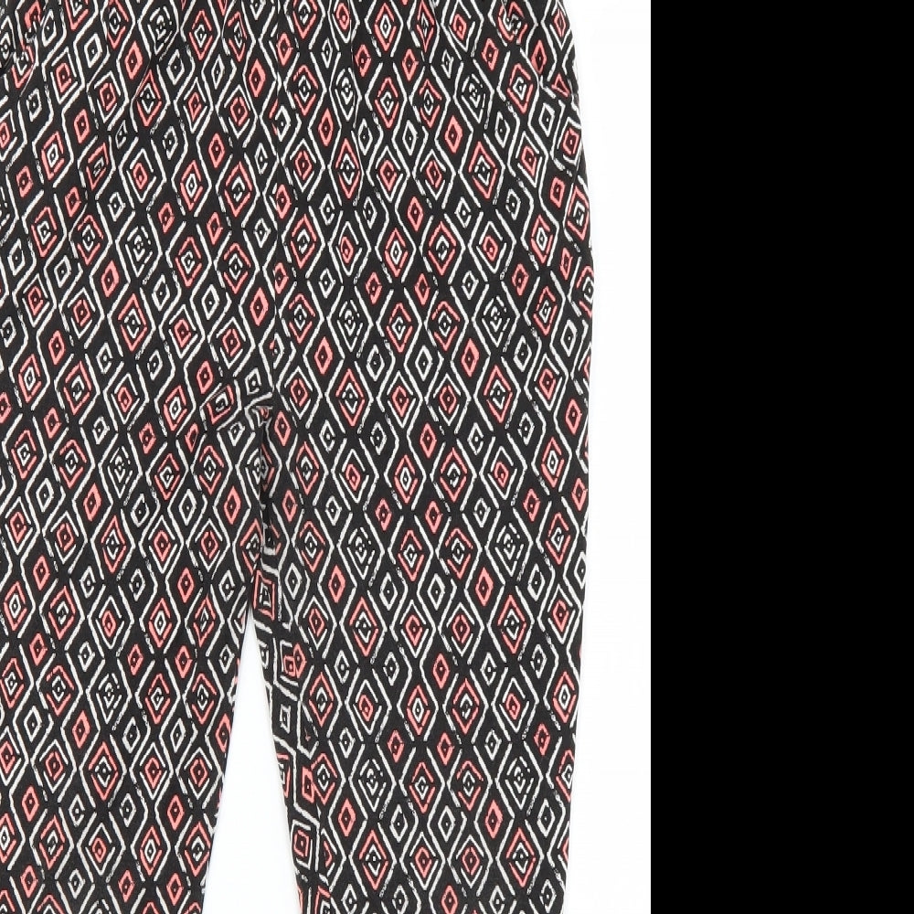 Matalan Girls Black Geometric  Capri Trousers Size 10 Years